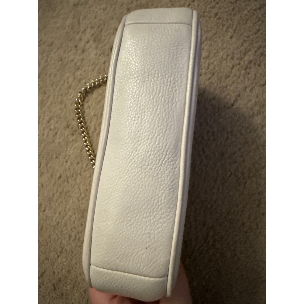 Authentic Coach Nolita 19 Chalk Refined Pebble Leather Wristlet Gold Chain - Picture 7 of 10
